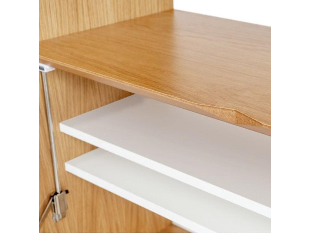 Sunmeub Designer Secretary Desk 157cm White / Oak 99083MTYD