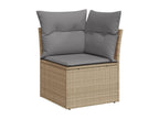 Garden furniture set and cushions, 10 pieces, méSunmeub beige woven resin, 29031KTVZ