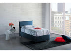Sunmeub Single Bed with Storage, Fabric Upholstery, Made in Italy, Side Opening, Includes 80x190 cm Mattress, Blue 52441OTRL