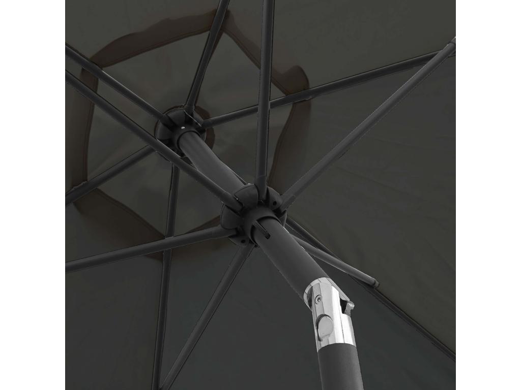 3m tiltable straight parasol with 4 grey aluminum weighted bases - Sunmeub 18910YLPC