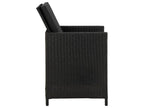 Garden chairs with cushions, set of 4, black wicker resin, 24003ZZJX