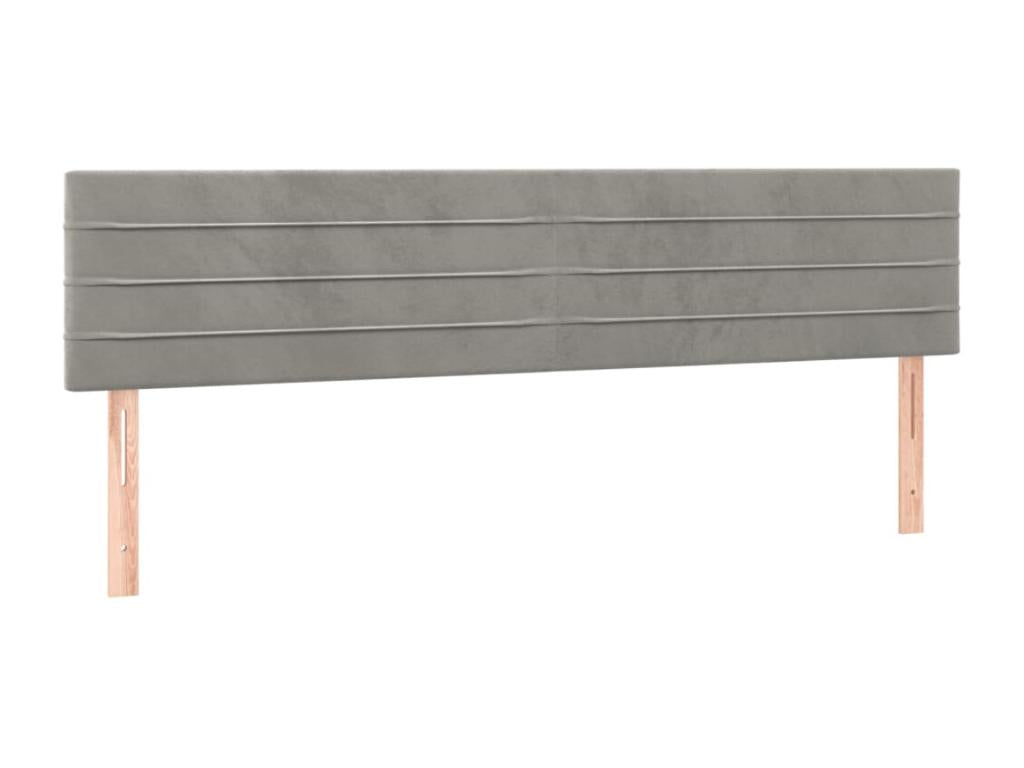 Light Grey LED Headboard 160x5x78/88 cm Velvet 23536YRXK