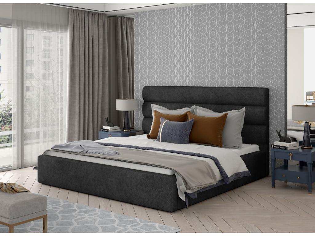 Sunmeub Anthracite Fabric Designer Bed - 4 Sizes - 160x200 37030OFEM