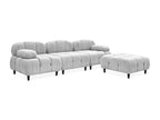 Sunmeub modular and convertible designer sofa, soft fabric, light grey, 32531HGBB