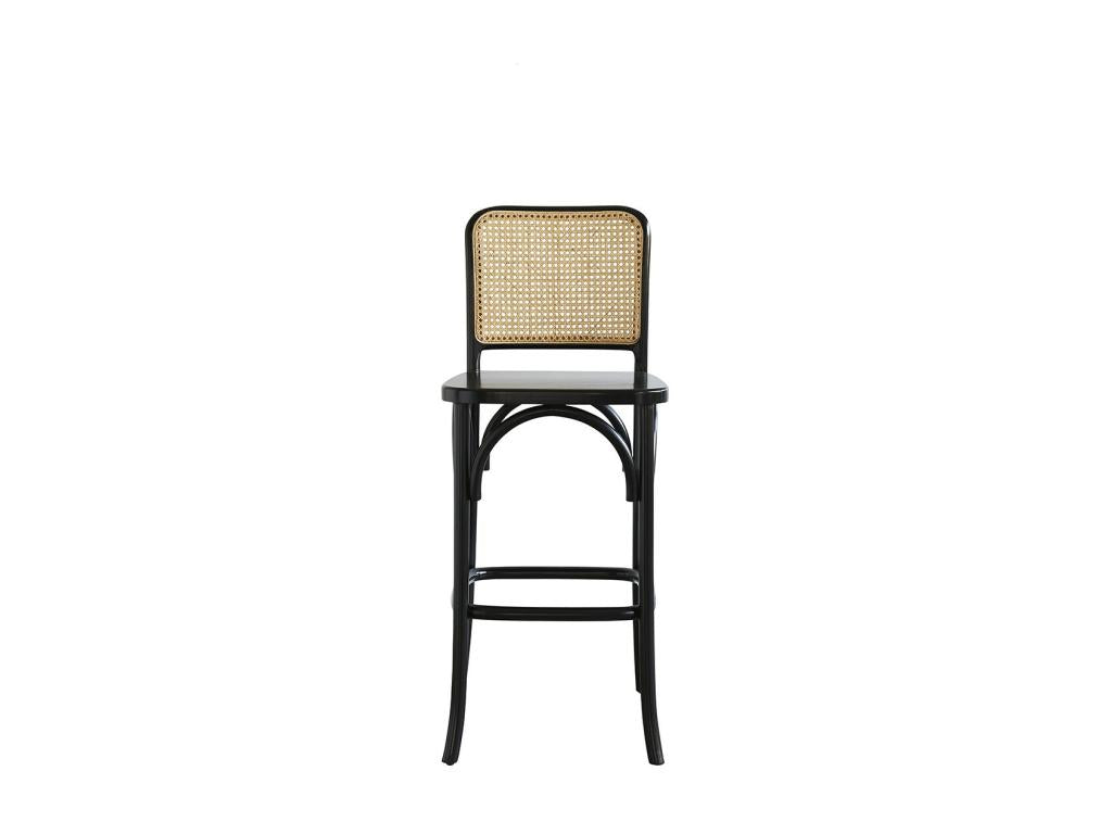 Solid mahogany bar stool with black caning 05107LXHT