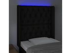 Black LED Headboard 83x16x118/128 cm Fabric 86617QRQH