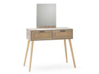 Sunmeub entryway unit with 2 drawers and mirror, oak color, 90 cm long, 25603EDWK