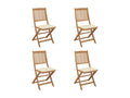 Set of 4 folding garden chairs with cushions, Sunmeub wood 95997GPVA