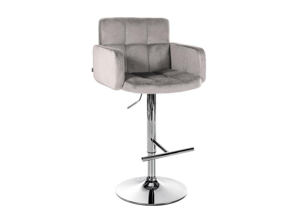 Bar stool - Velvet / Metal - Grey - Los Angeles 02898YFQB
