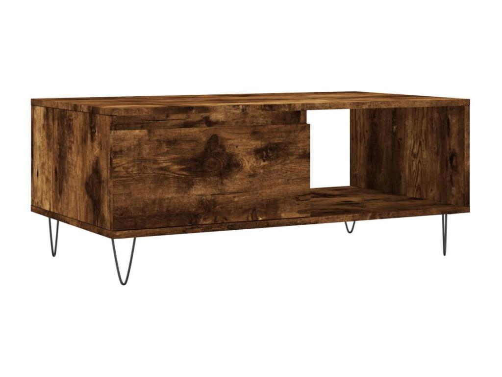 Smoked Oak Coffee Table 90x50x36.5 cm Engineered Wood 61590KYLE