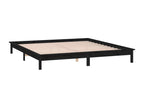 LED bed frame without mattress, black, 120x200 cm, solid wood, 22051JJNG