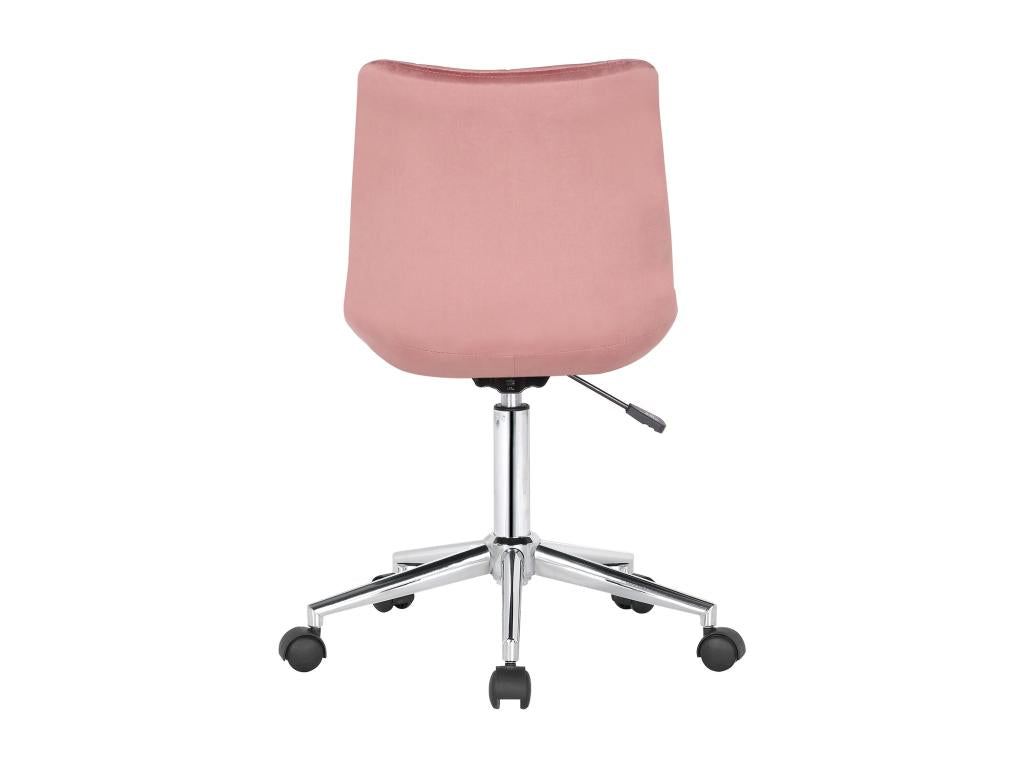 Office chair - Velvet / Chrome metal - Pink - Sunmeub 22552RXZI