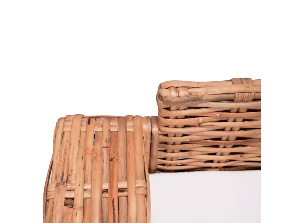 2-Piece Sofa Set with Cushions, Natural Rattan 53107KJDG