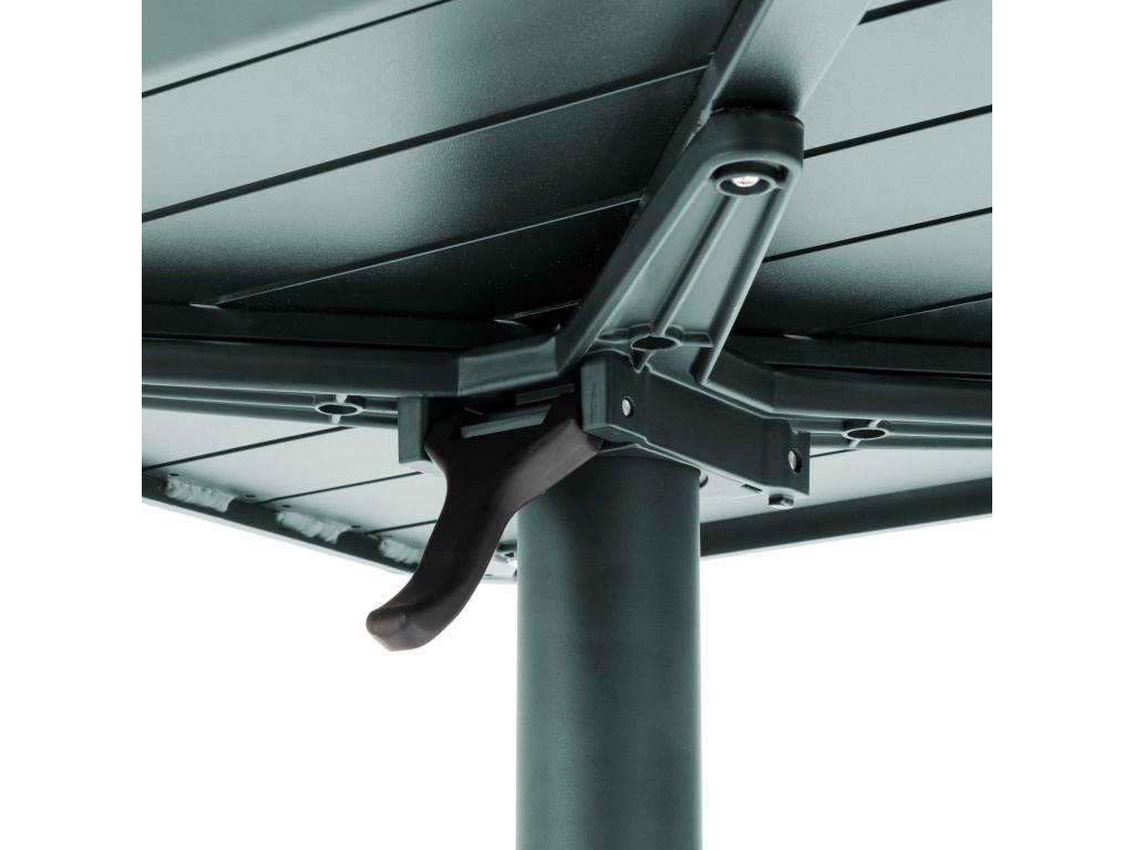 70x70 cm tilting patio table and 2 green armchairs set 40939TJTU