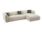 Sunmeub 13760VIND Beige Fabric Right-Hand Corner Sofa