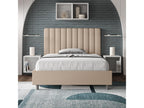 Bed with upholstered slatted base 140x190 faux leather Sunmeub 90302LOQH
