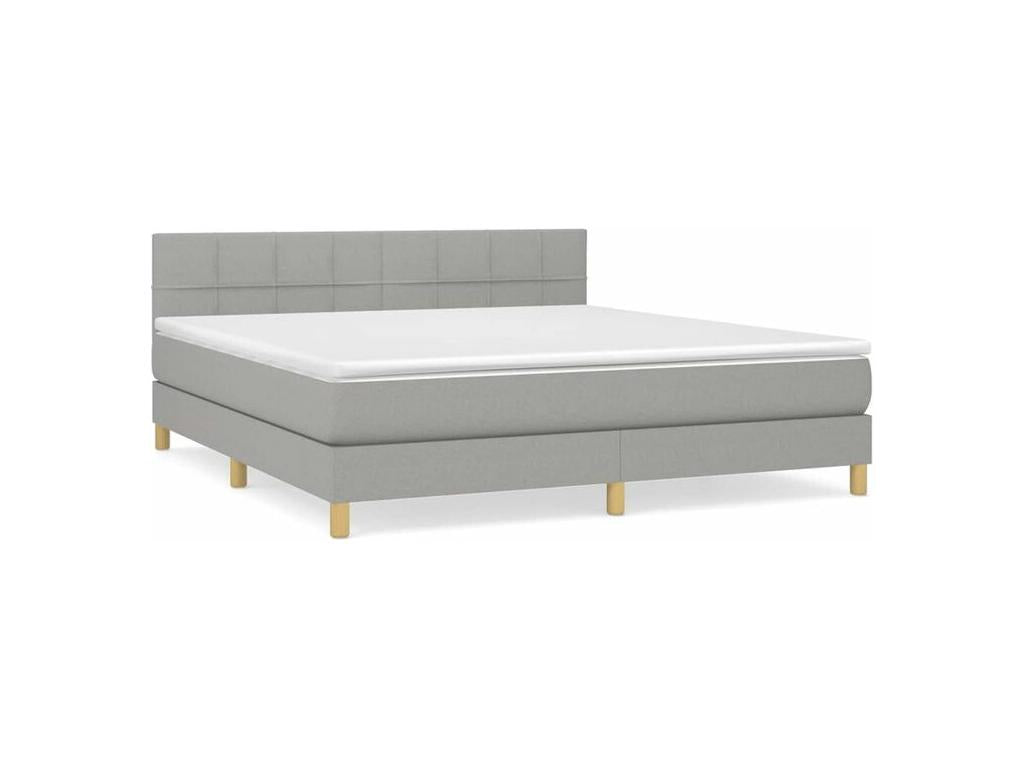 Bed base at Homeboisstore with mattress, light grey, 180x200 cm, fabric, 55980LAXH
