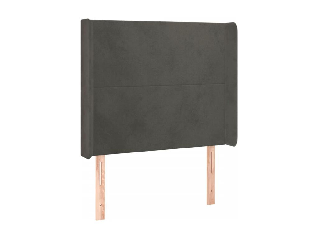 LED Headboard, Dark Grey, 103x16x118/128 cm, Velvet, 21107YFLB