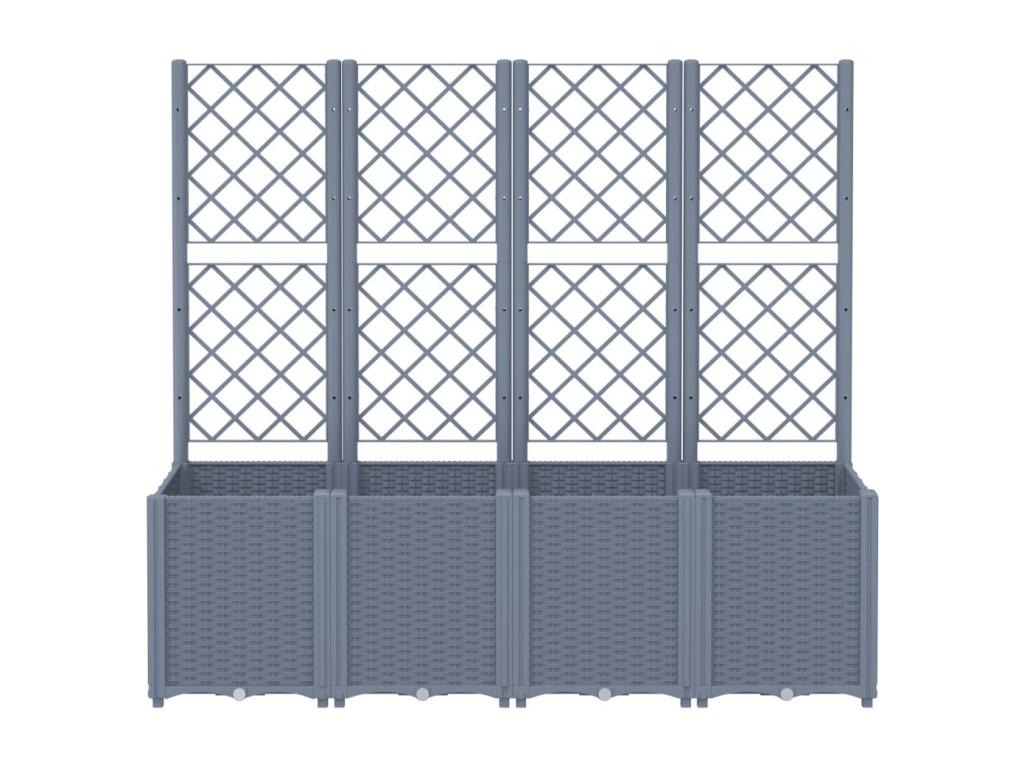 Planter with grey trellis 160x40x140 cm PP 95356BFAM