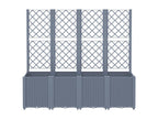 Planter with grey trellis 160x40x140 cm PP 95356BFAM