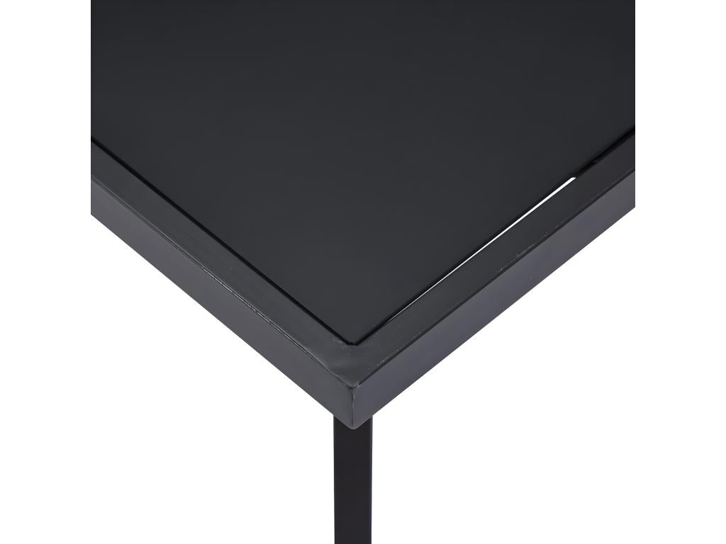 Black dining table 180x90x75 cm Tempered glass 90351NERZ