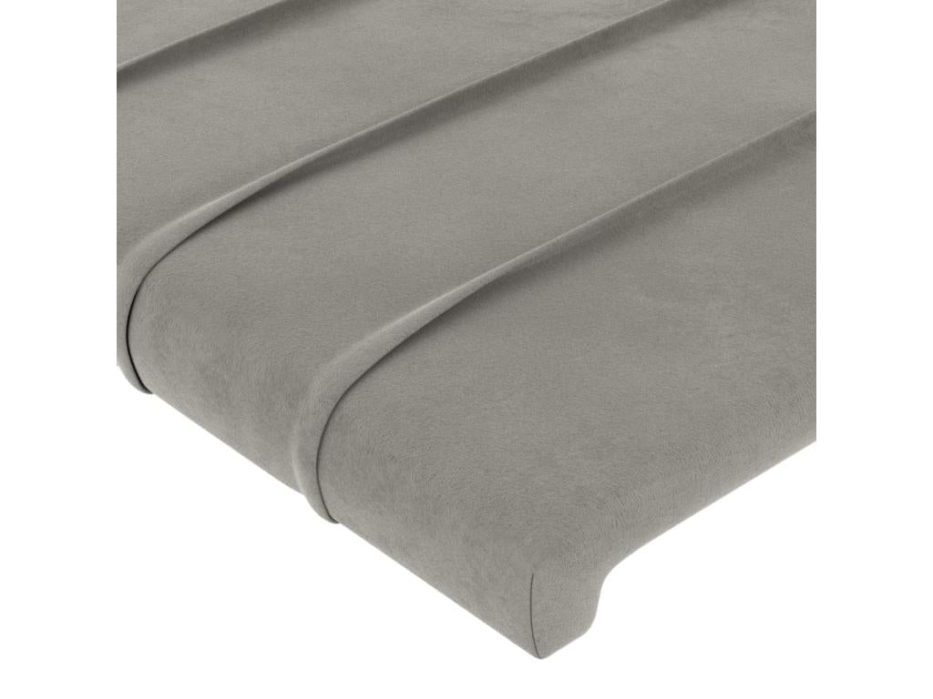 Light Grey LED Headboard 147x16x118/128 cm Velvet 67248ICQZ