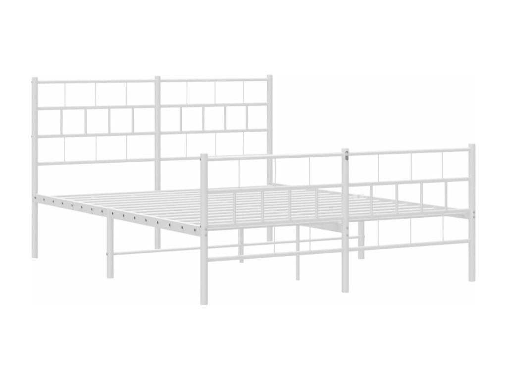 Metal bed frame without mattress and white footboard 120x200 cm 73486CJBK