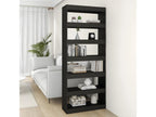 Black engineered wood bookcase/room divider 11121JVEO
