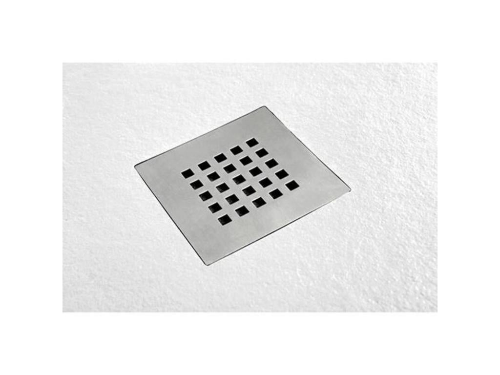 Sunmeub Extra Slim White Shower Tray 75x165 cm in Synthetic Resin and Marble Dust with Free Drain 65288OMEN