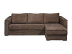 Sunmeub convertible and reversible corner sofa in brown corduroy - Sunmeub sleeping area 160 cm wide - 18 cm Sunmeub mattress 19137YAER