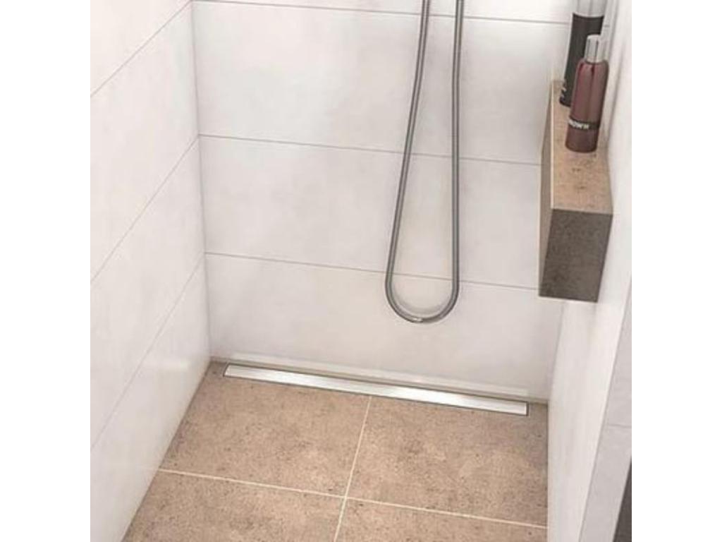 Sunmeub Neo 120x80 cm tileable shower tray with horizontal drain, Sunmeub sealing strip and adhesive 320 40368VHXR