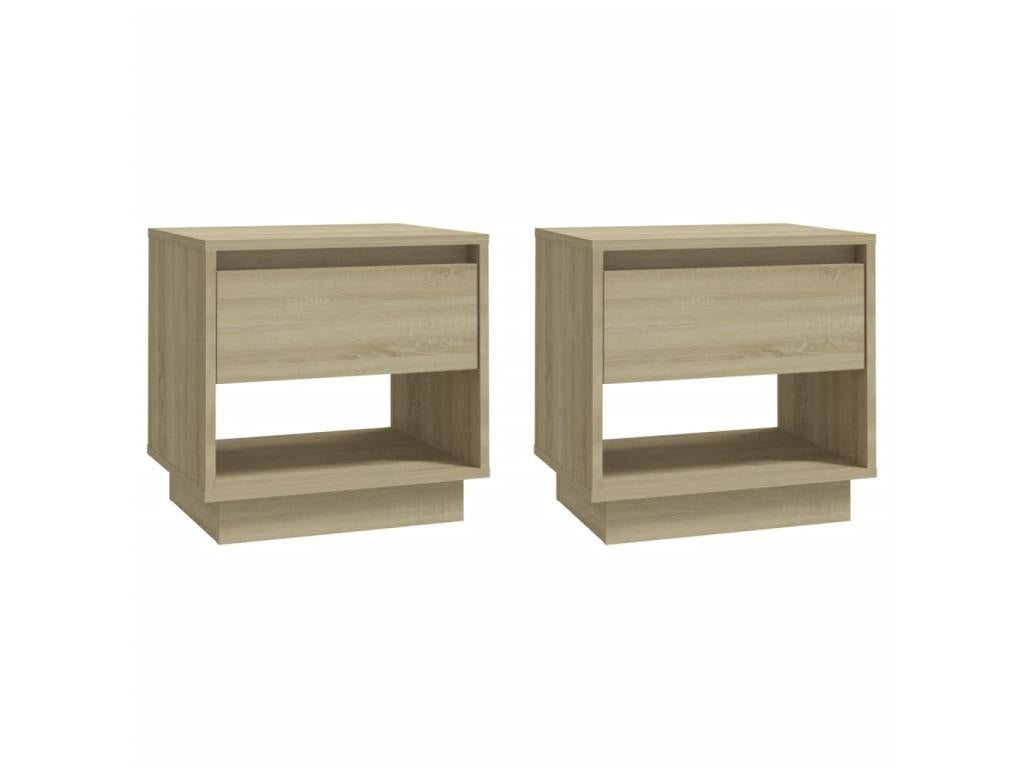Sunmeub Oak Bedside Tables, 2 Pieces, 45x34x44 cm, 31954GWRA