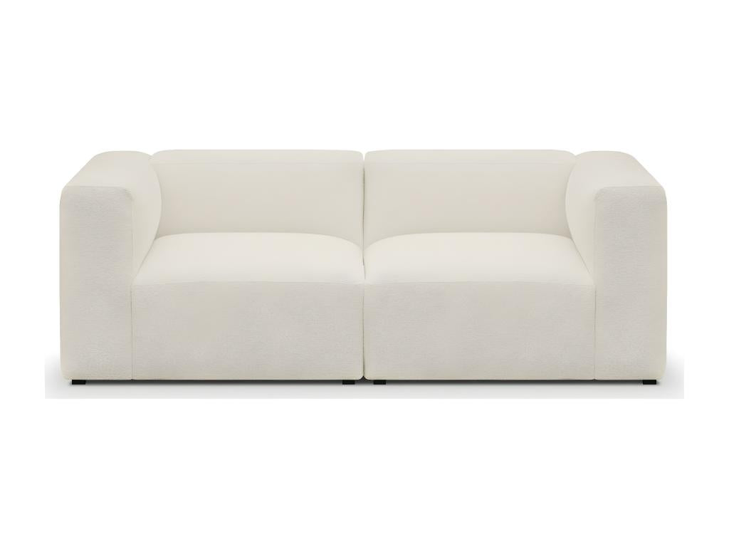 Modular 3-seater sofa in ecru bouclé fabric - Sunmeub 11129LXFZ