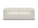 Modular 3-seater sofa in ecru bouclé fabric - Sunmeub 11129LXFZ