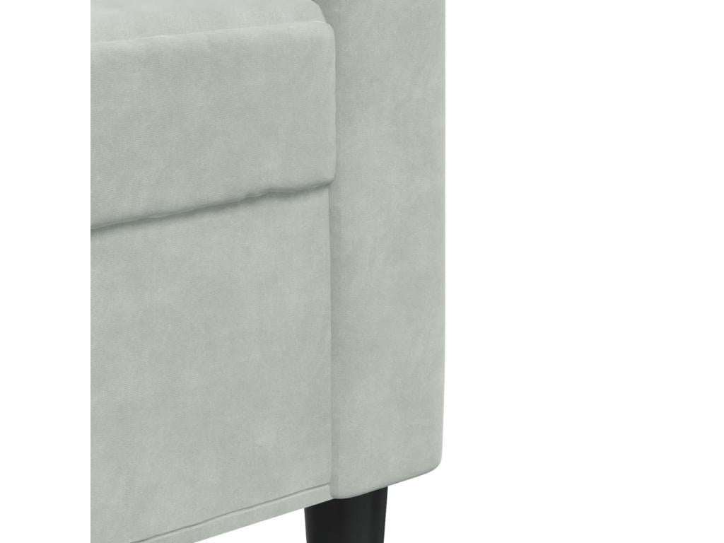 3-seater sofa, light grey, 180 cm, velvet, 27441JMGT