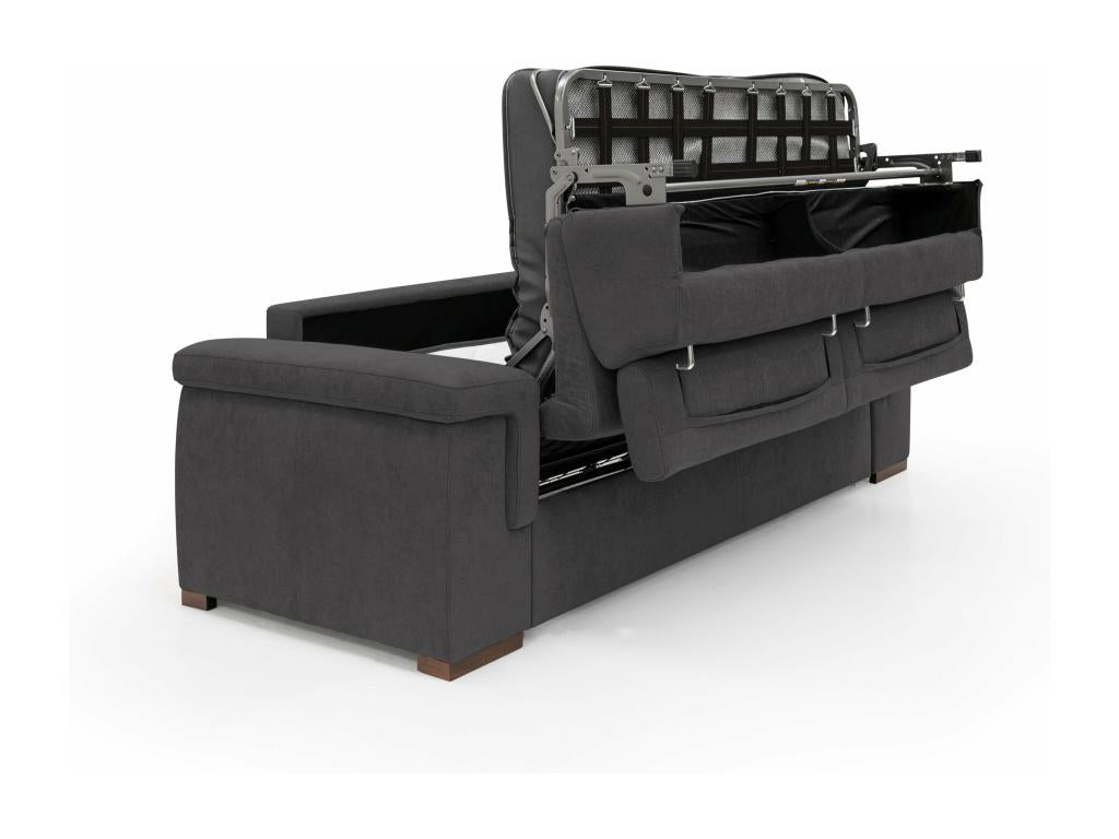 Sunmeub Convertible Sofa with Mattress, 18 cm High, Waterproof Fabric, T02, 240 cm, Matte Finish - 160x297 cm, Black, 56840PHZS