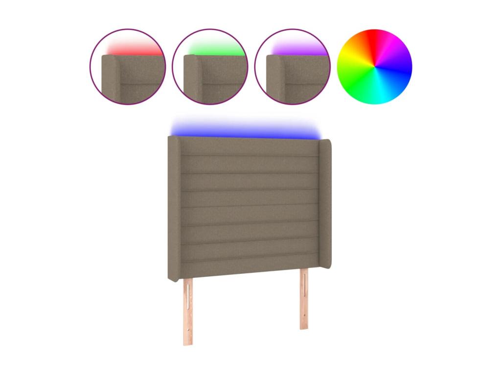 Sunmeub LED Headboard 103x16x118/128 cm Fabric 19767OKXA