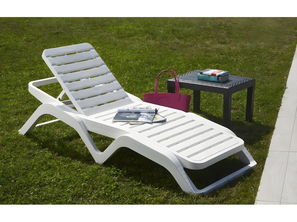 Homeboisstore Chaise Longue Adjustable Garden Chaise Longue Outdoor Chaise Longue Made in Italy 192x72h100 cm White 55504GRYL