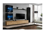 Sunmeub wall-mounted living room furniture set in Sunmeub oak and glossy black. 87043YTYV