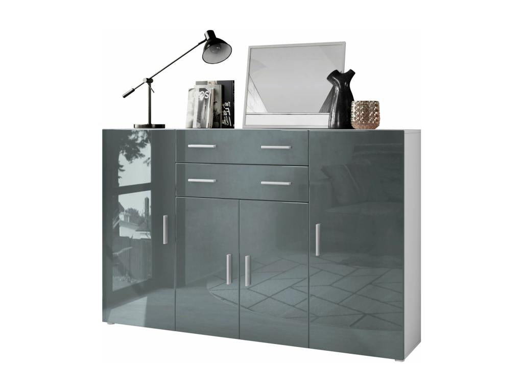 White and Grey Lacquered Buffet (WxHxD) 166.5x106.5x35 cm 09955ISMI