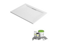 Sunmeub Pure 160x90cm Anti-Slip Shower Tray, White Rectangle, Sunmeub Waterproofing System, WEDI Feet 54945ALPE
