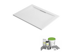 Sunmeub Pure 160x90cm Anti-Slip Shower Tray, White Rectangle, Sunmeub Waterproofing System, WEDI Feet 54945ALPE