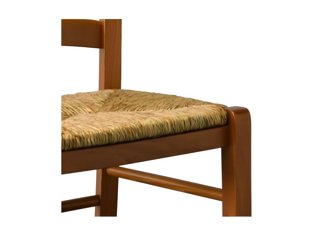 Set of 2 rustic oak/straw chairs #1 - Sunmeub - W 45.5 x D 42.5 x H 88 cm 54399GJZT