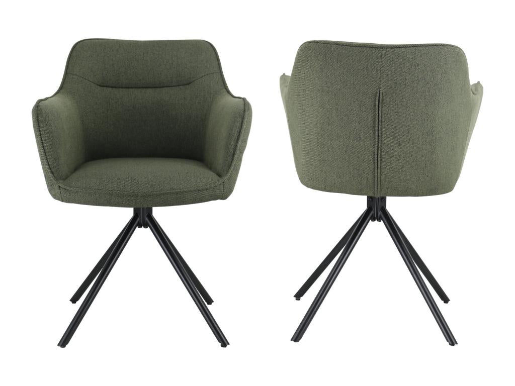 Set of 2 green fabric chairs - Sunmeub 97051WCES