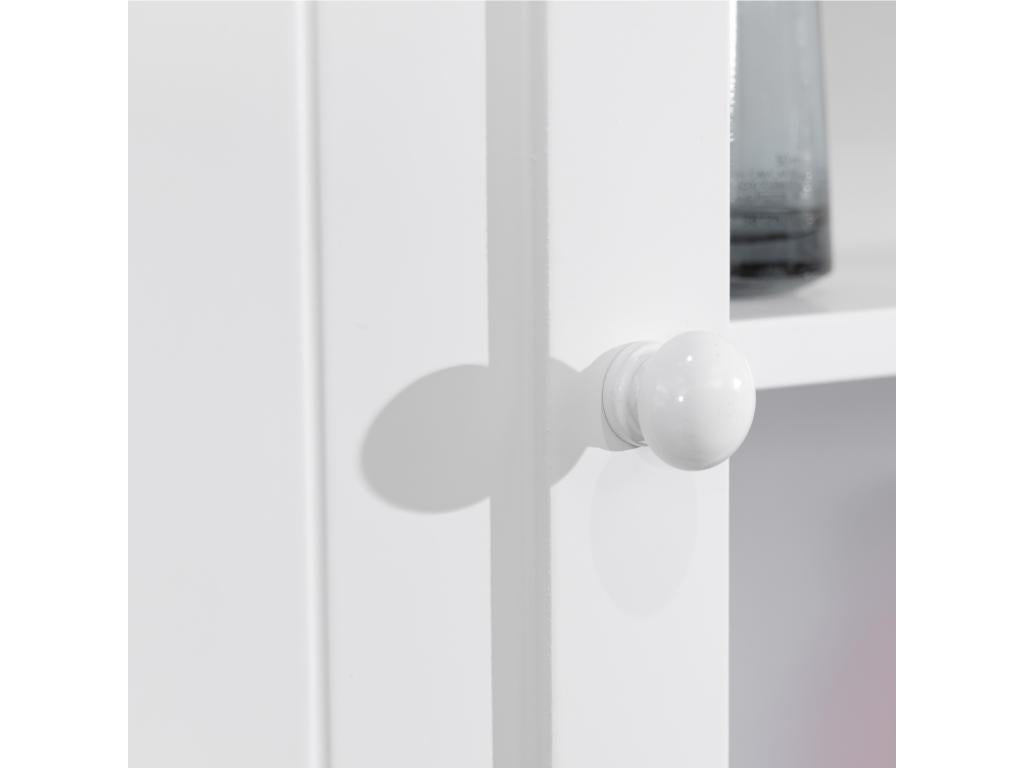 White Wooden Wall-Mounted Bathroom Cabinet with 2 Doors and 1 Shelf 16766EISE