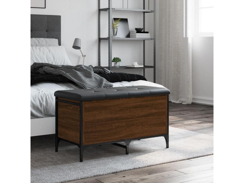 Brown oak storage bench 82x42x45 Engineered wood 23762RZOI