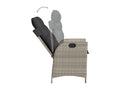 9-piece garden dining set and cushions, light grey rattan, 44870ECOK