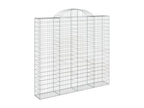 Arched gabion baskets, 4 pcs, 200x50x180-200, galvanized iron, 36814GIUL