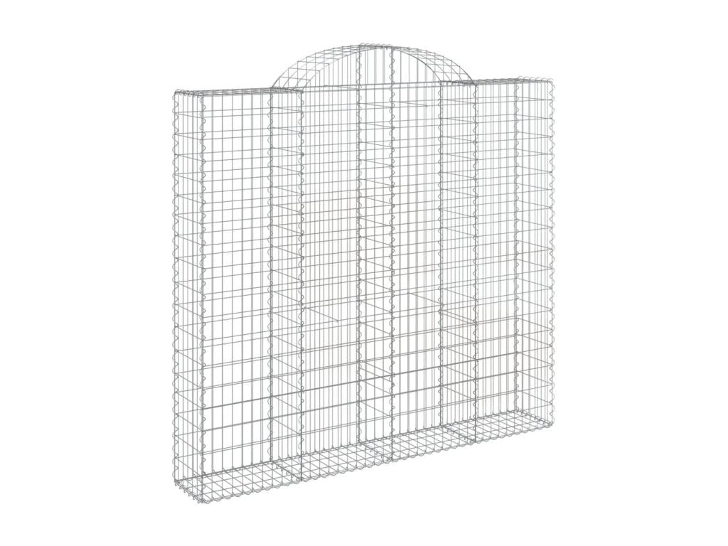 Arched gabion baskets, 4 pcs, 200x50x180-200, galvanized iron, 36814GIUL