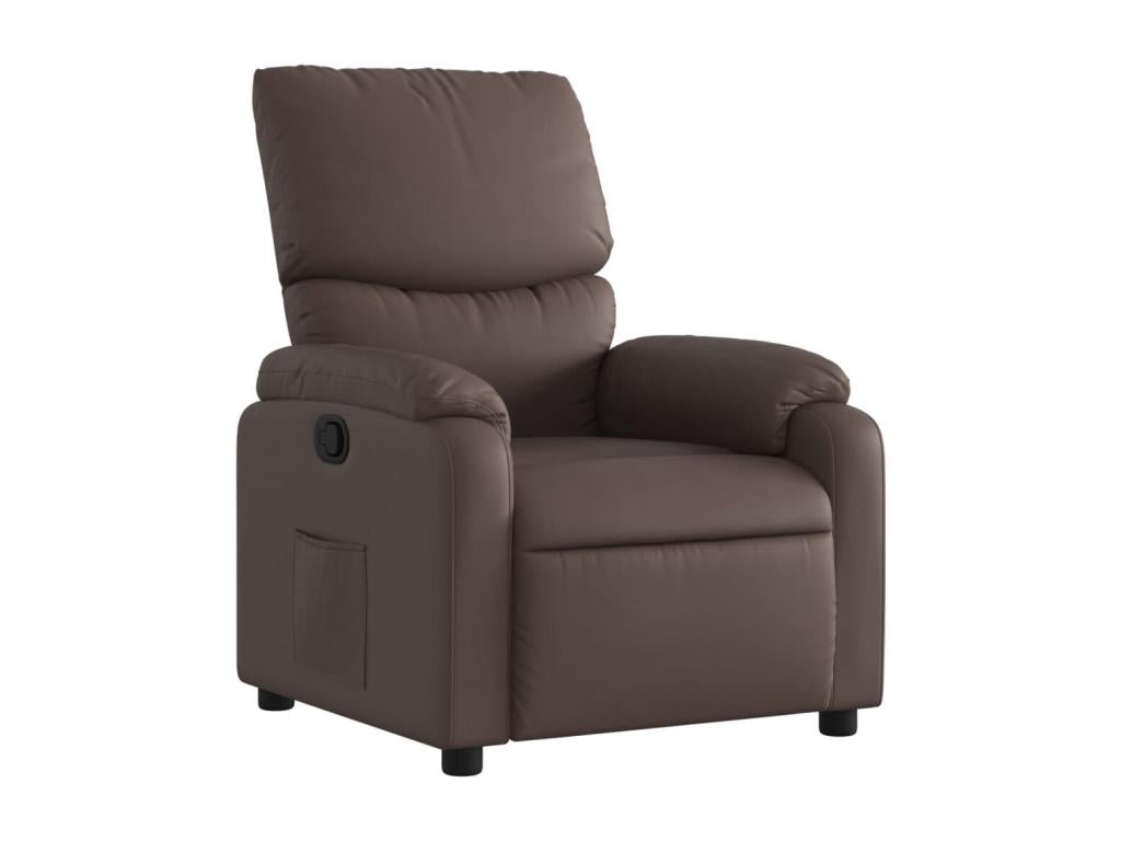 Brown Faux Leather Reclining Armchair 82473VNOZ